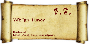 Végh Hunor névjegykártya