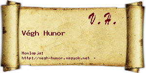 Végh Hunor névjegykártya